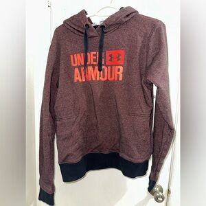 Under Armour Maroon & Black Hoodie with zippered pockets. Size Small Women